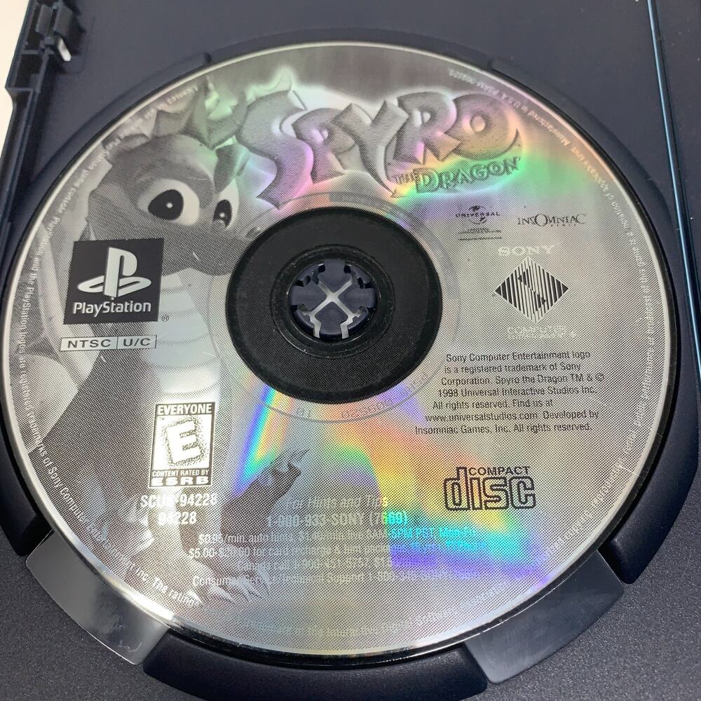 Vintage 1998 Spyro the Dragon 1 Disc Only Sony PlayStation 1 PS1 Tested